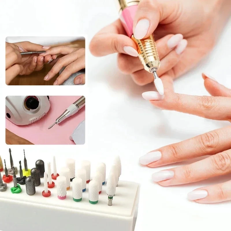 透明ネイルドリルビットホルダー、電動ロータリーファイル用収納ボックス、ディスプレイツール、ネイルアクセサリー、30スロット