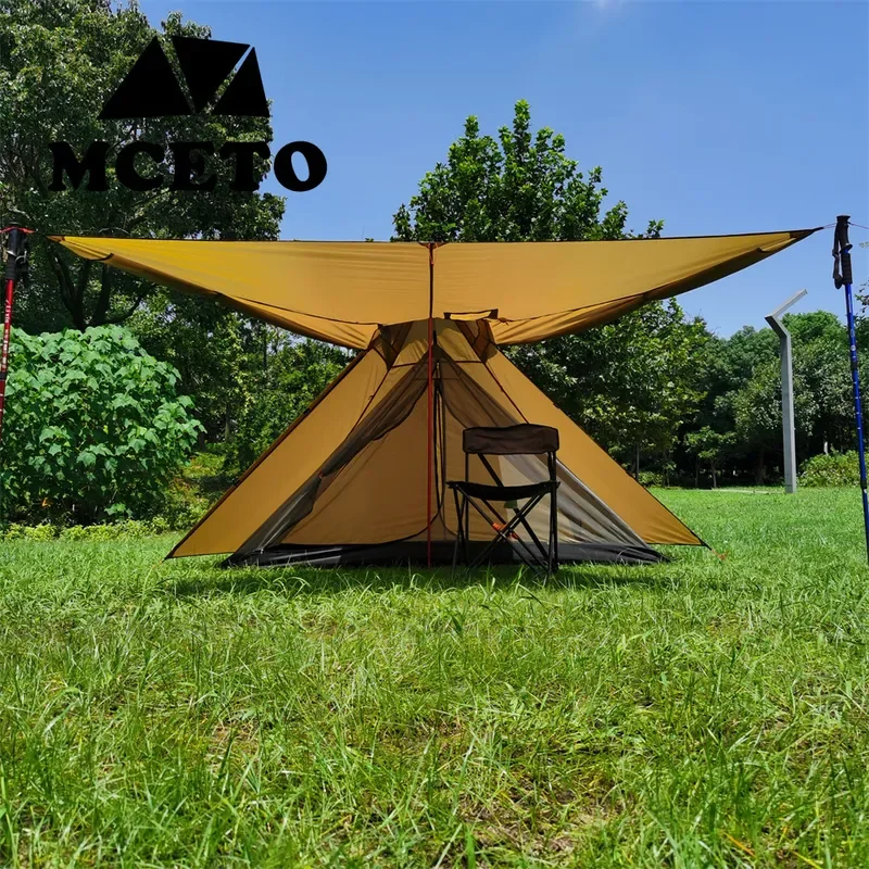 for MCETO Listen to the Rain 2 Inner Tent Double Pyramid Rodless Camping Tent Ultra Light Outdoor Supplies Mosquito Net