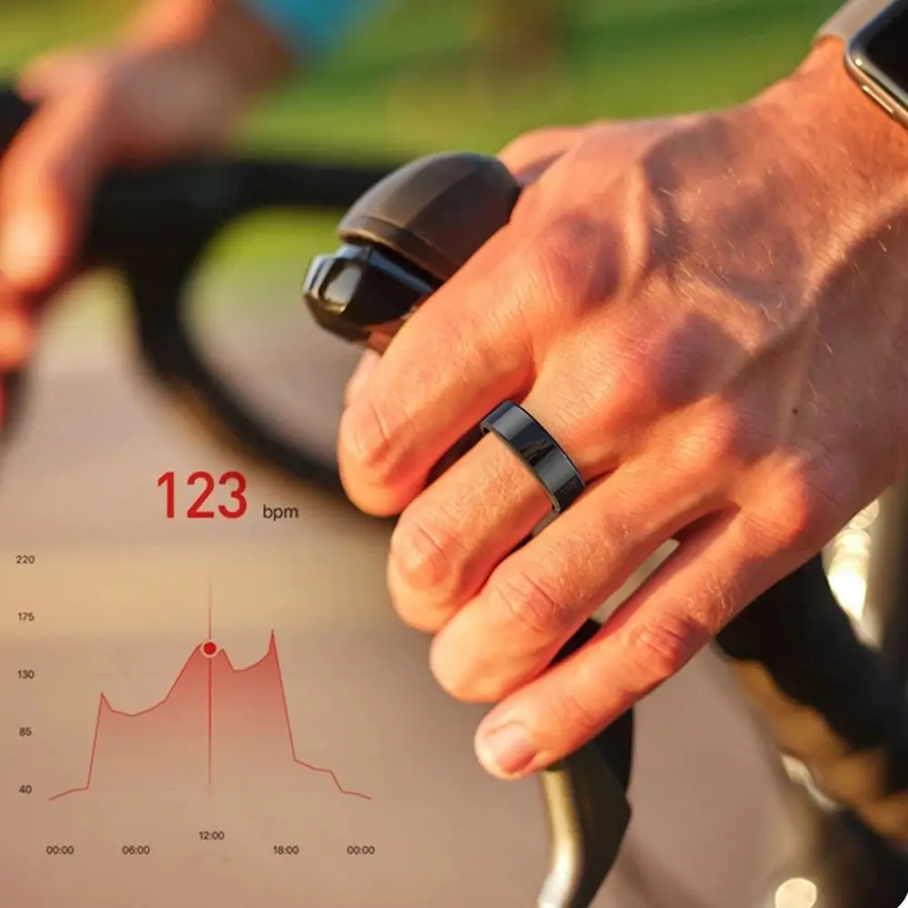 Sleep/Step Tracker Smart Health Rings IP68 Waterproof Steel Shell Fitness Tracker Finger Ring Comfortable Wearable