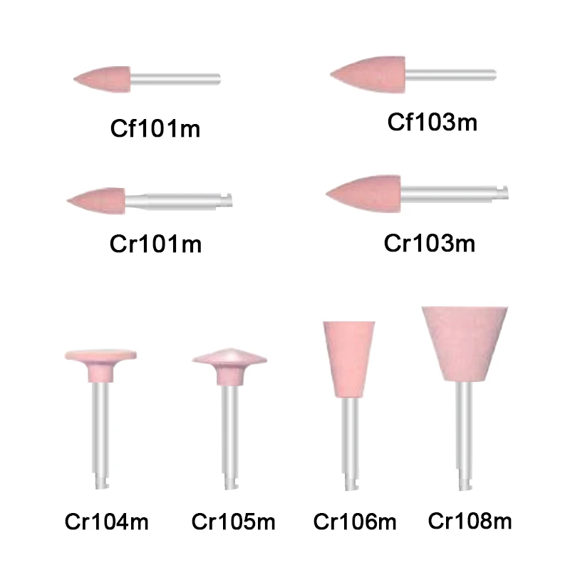 100pcs/set Pink Dental Silicone Grinding Heads Teeth Polishing Burs Dentistry Instrument