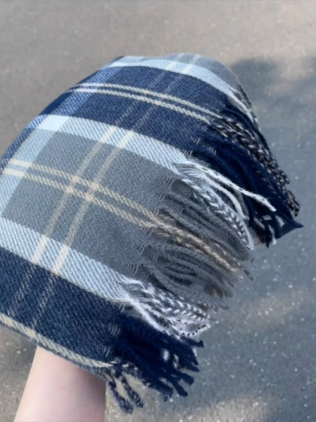 ay Blue Plaid Scarf Women's Korean Sle Ne Warmer Thermal Winter Spring Autumn New Arrival Long Rectangle Woolen Material