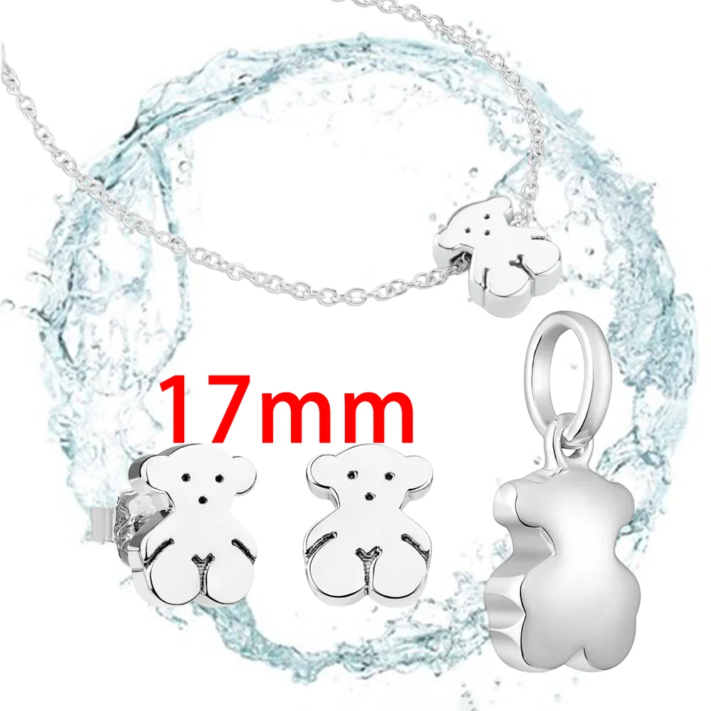 

Cute Bear Jewelry Set, Delicate Bear Silhouette Design, Perfect for Adding A Sweet and Playful Touch To Your Daily Style.