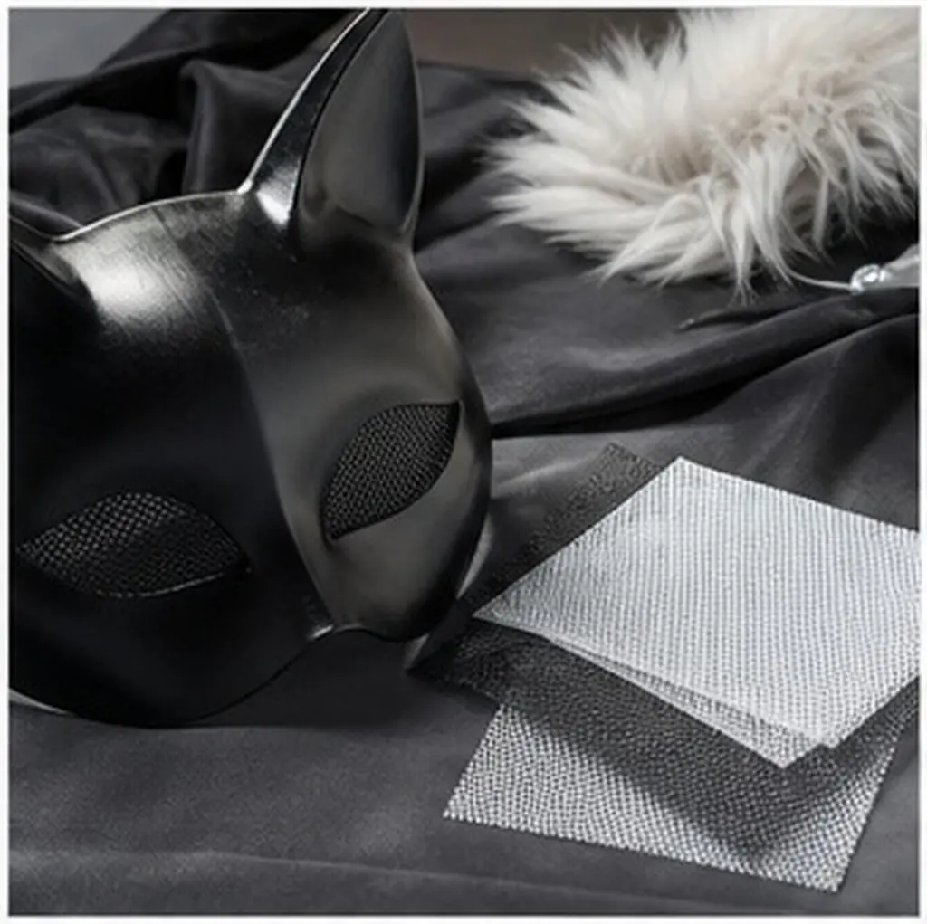 60Pcs Eye Mesh for Mask Making Breathable 0.5mm Black White Mesh Fabric DIY Cosplay Costume Party Supplies Cosplay Supplies