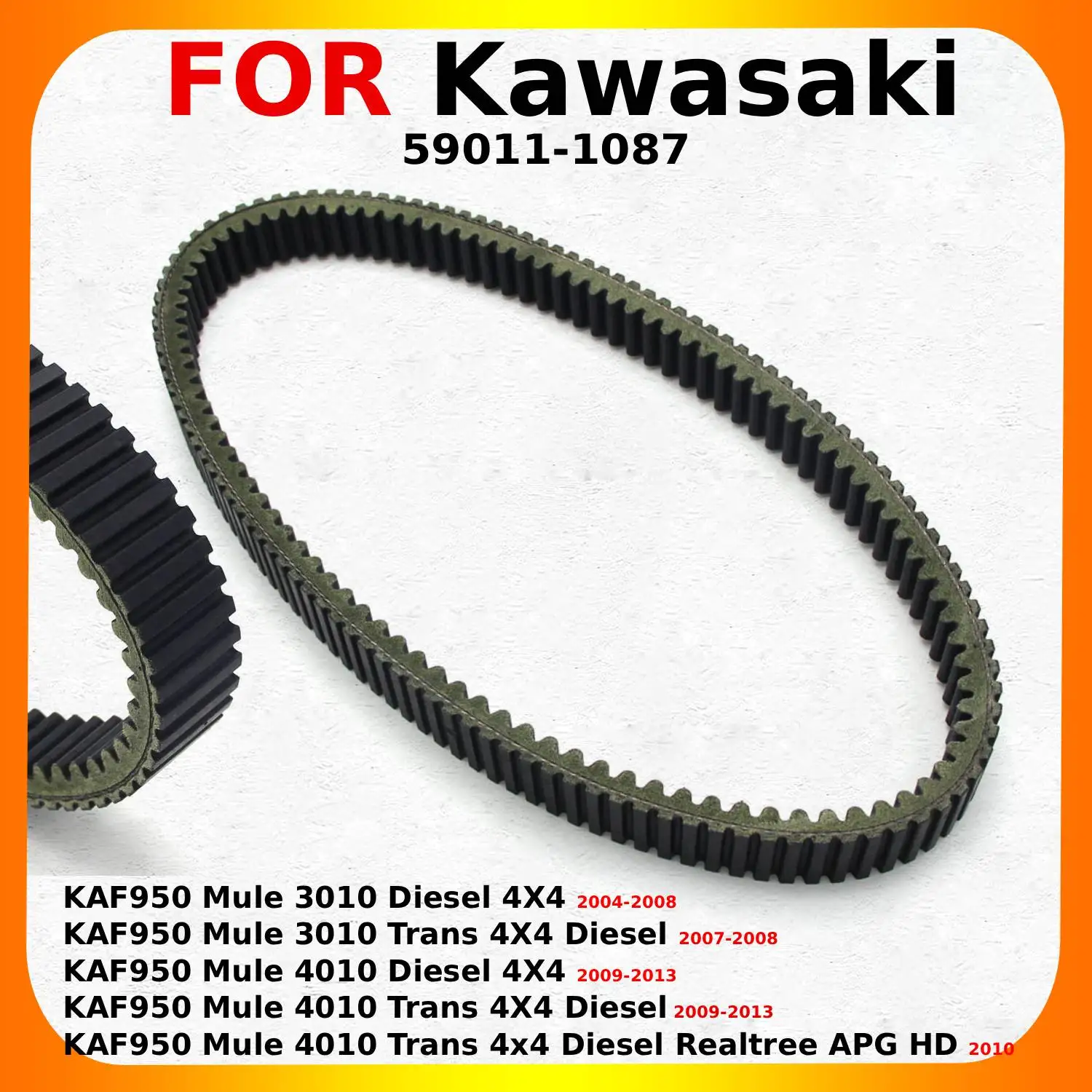 

For Kawasaki 59011-1087 KAF950 Mule 3010 Diesel 4X4 4010 Trans Diesel Realtree APG HD Motorcycle Parts Transmission Drive Belt