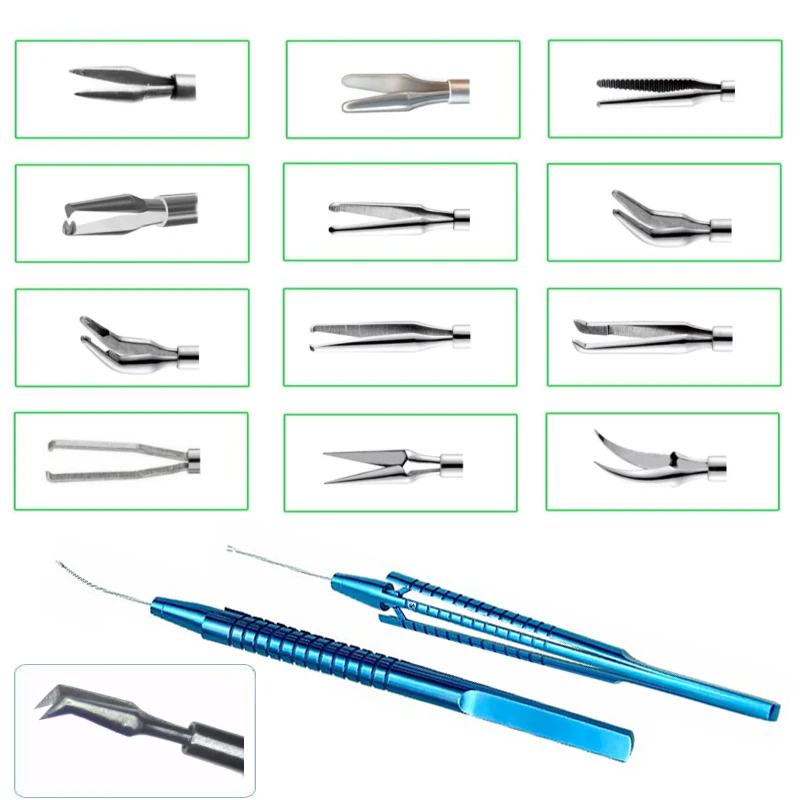 23G Capsulorhexis Forceps Retinal Forceps Gripping Serrated Forceps Membrane Peeler Pick and Peel ILM end gripping  23G Scissors