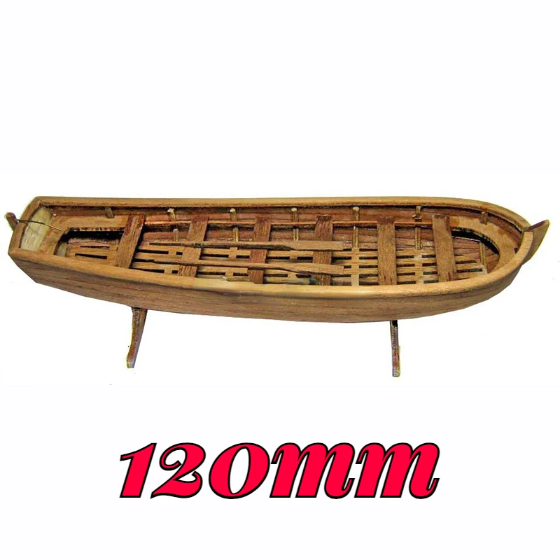 1/50 Lifeboat Solid Wood Sailboat Assembly Kit 120MM Mini Wooden Boat Model Kit J004 Full Wood Structure