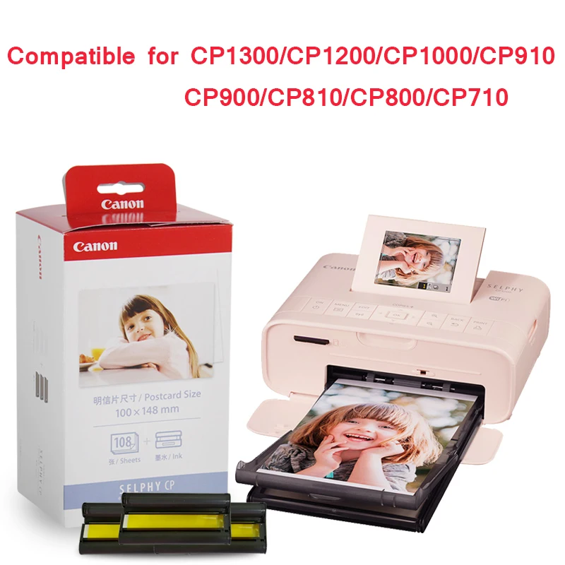 Фотобумага и чернила для Canon Selphy CP Series, фотопринтер CP800 CP910 CP1200 CP1300