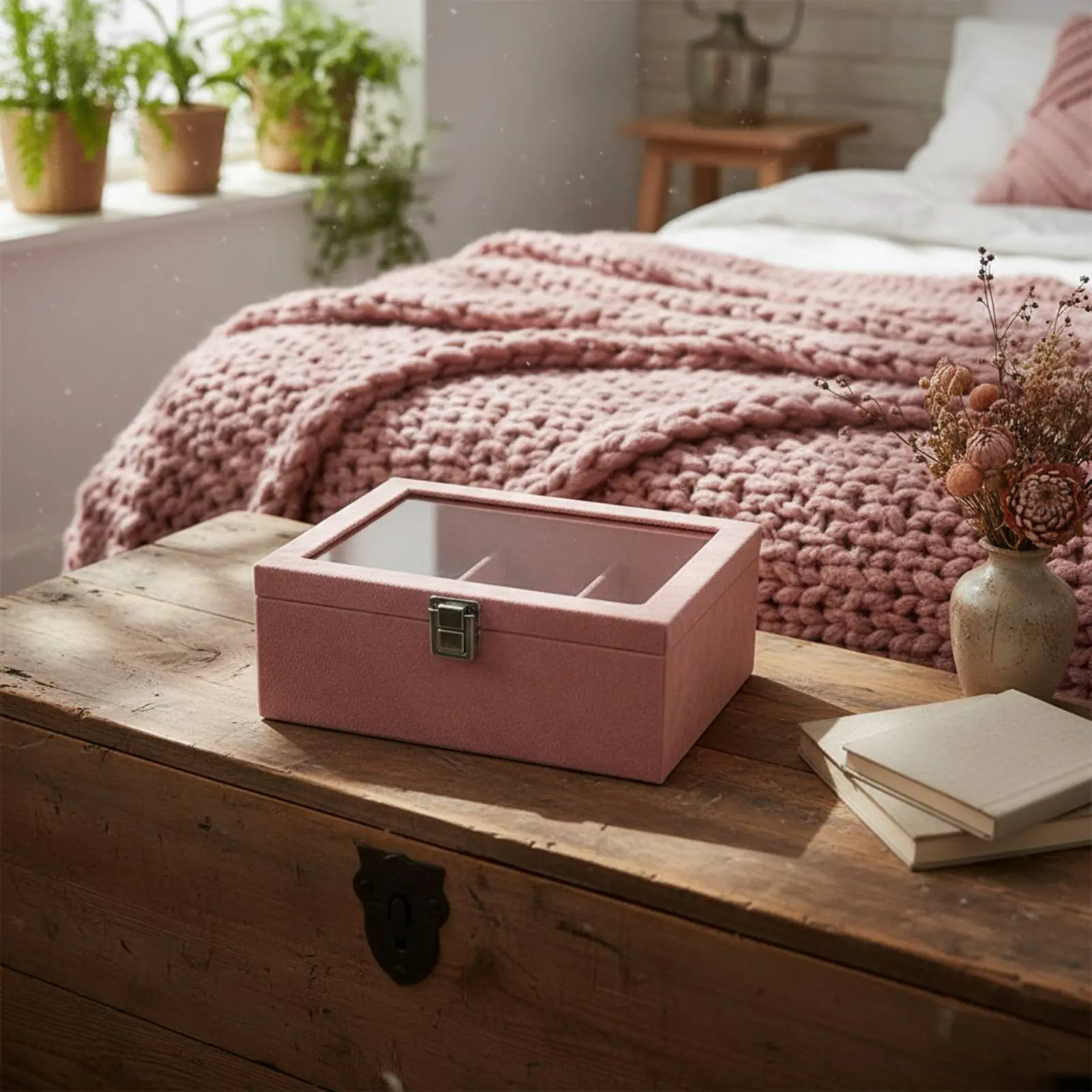 Bracelet Organizer with Pillows Removable Inserts Soft Watch Storage Box Bracelet Display Case Dustproof for Closet