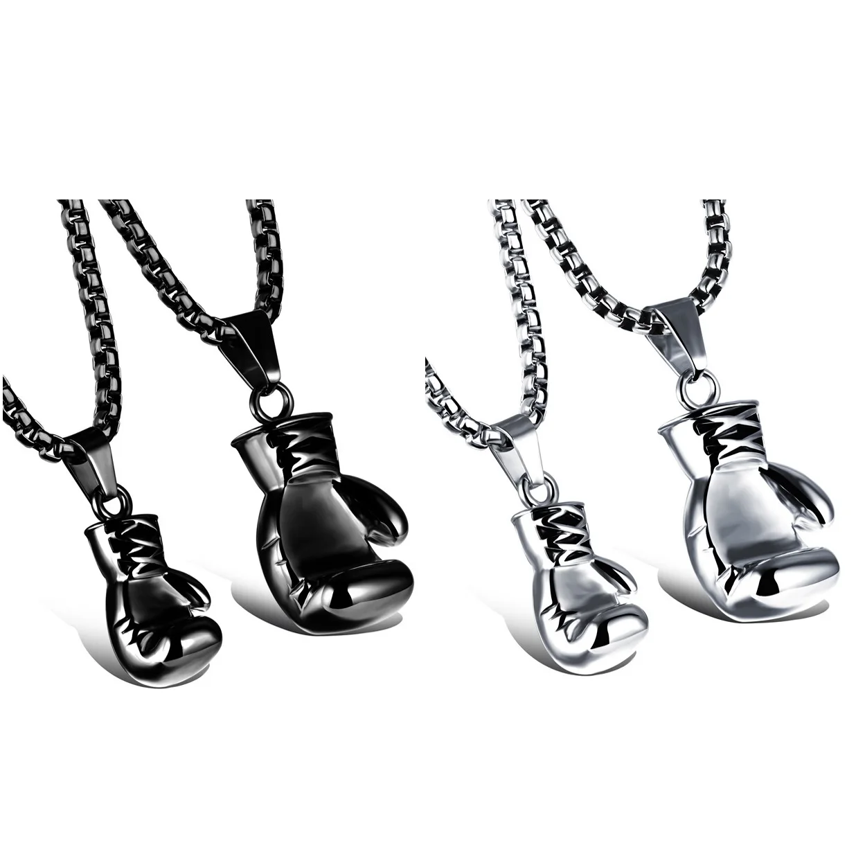 Stainless Steel Boxing Glove Pendant Necklace For Men Sports Fitness Hip Hop Jewelry Gift