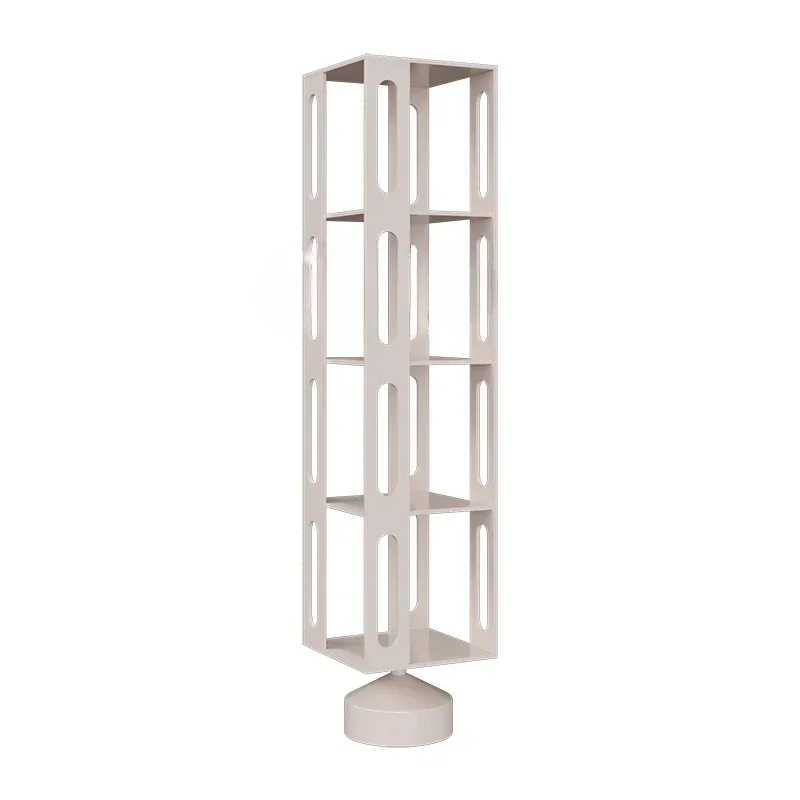 

Iron Corner Rotating Bookshelf 360 Degrees Storage Home Living Room Shelf