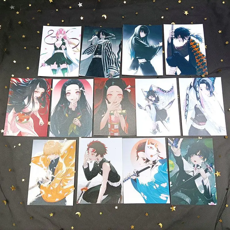 

Anime Demon Slayer postcard Kochou Shinobu Kamado Nezuko Tokitou Muichirou Agatsuma Zenitsu Children's toys Board game card