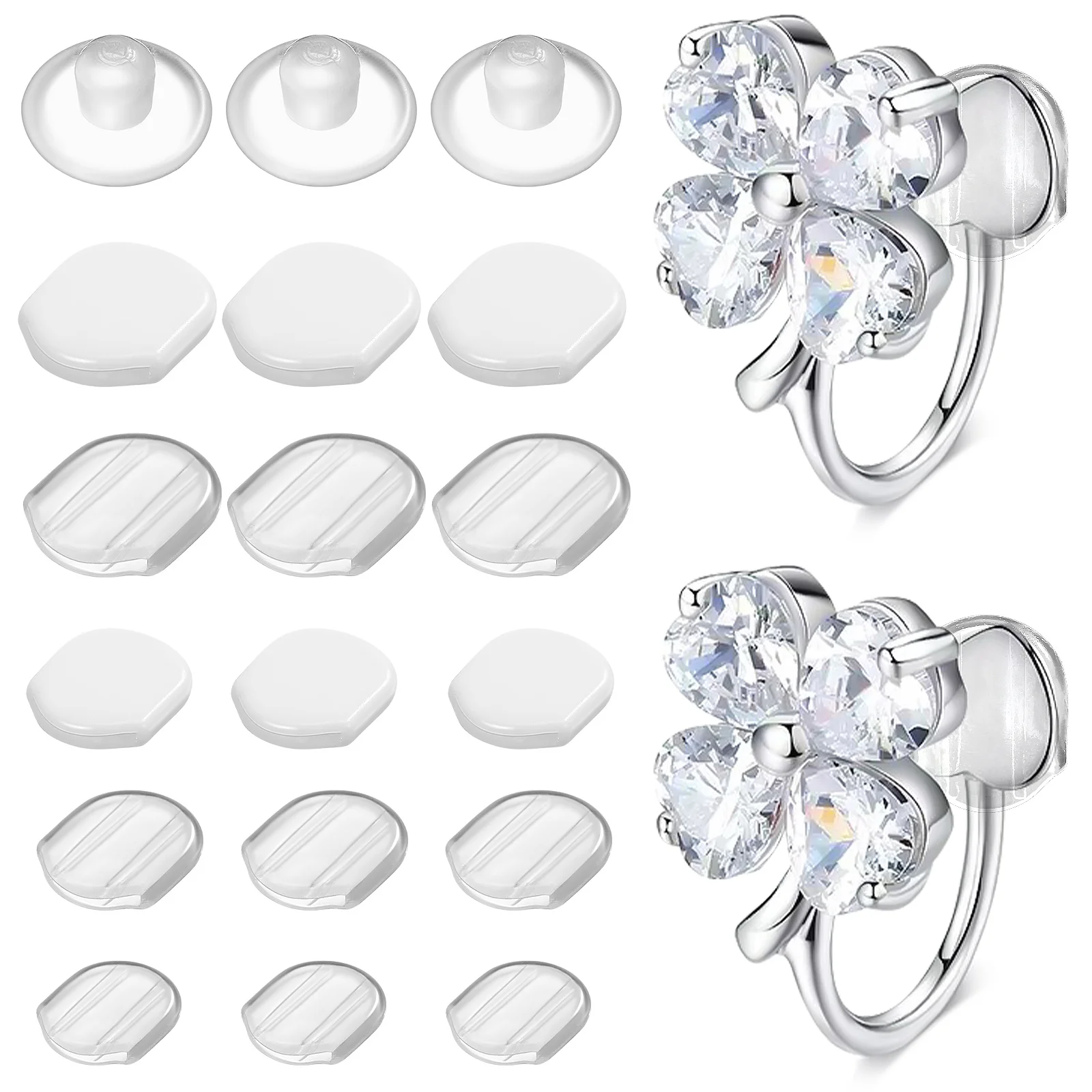 

60 Pcs Earring Nonskid Earring Pads Backs Nonskid Cushion Pads for Clip Studs Comfort Anti Slip DIY Craft Accessories