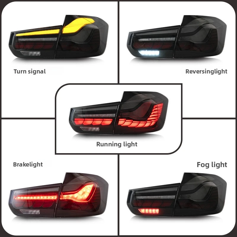 Modified Taillights For BMW 3 Series F30 F35 Tail Light Dragon Scale Dynamic Water Turn Signal Car Rear Lamp Plug And Play