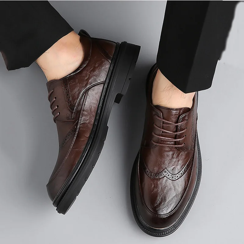 Men Shoes Brands 2023 Spring Oxford Business Leather Soft Casual Breathable Men\'s Loafers Flats Slip-on Driving Shoe Sport Male