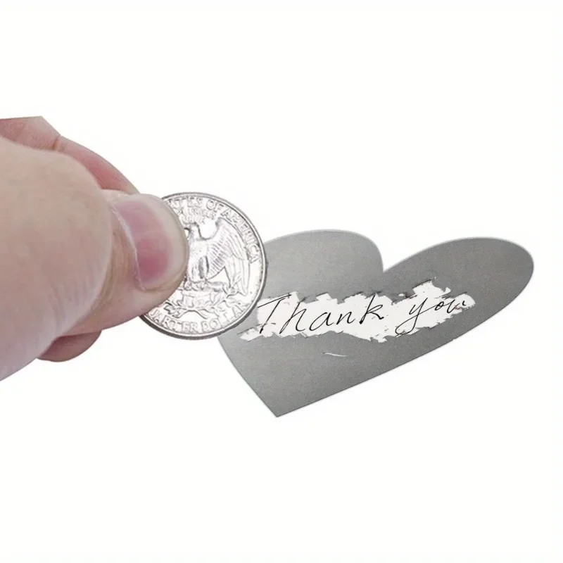 300pcs/roll  Heart Scratch Off Stickers Scratch Off Labels Sticker for Party Activity Favors Stationery Sticker