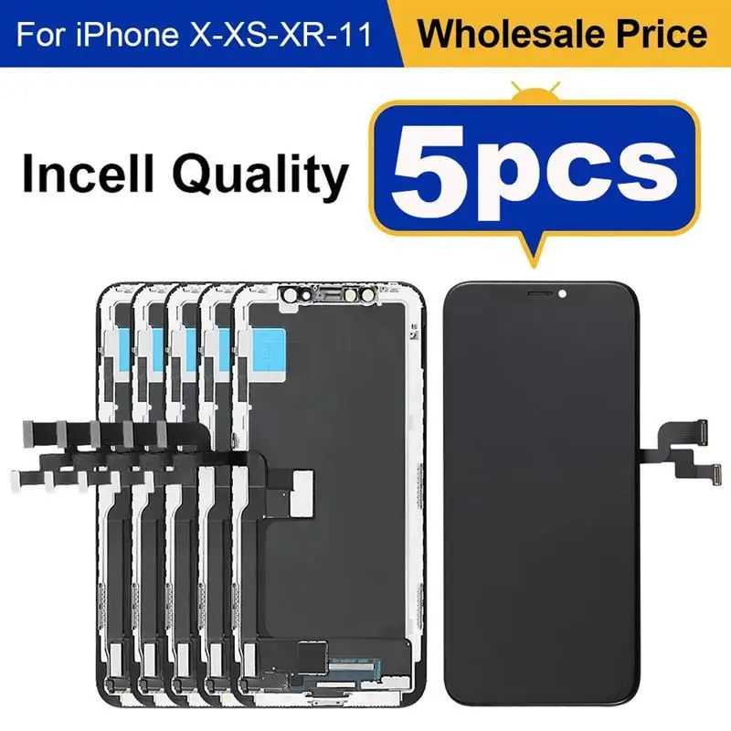 To Wholesale 5 Piece/lot LCD For iPhone 11 Incell X XS XR Screen Touch Display Assembly 12 13 Pro Max 14 15 Replacement