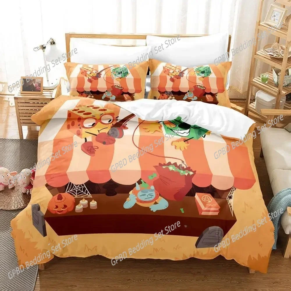 Anime Game Dicey Dungeons 3D Bedding Set Duvet Cover Pillowcases Single Twin Full Queen King Size Home Decor Quilt Boys Gift