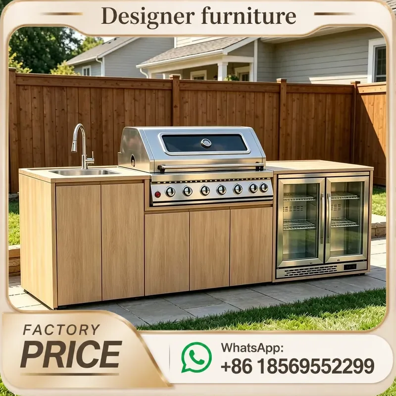Rust Proof Stainless Steel Outdoor Kitchen Island Panelas De Cozinha All Weather Outdoor Cooking Island With Storage Cabinets