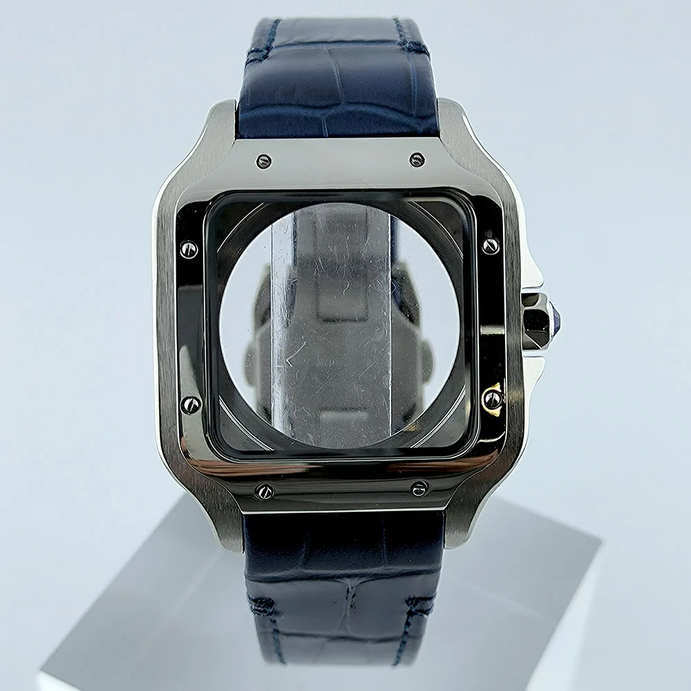NH35 Watch case 38mm case Square Dial Roma Dial Watch Case Folding Buckle Square Case Leather strap fit NH Series movement tools