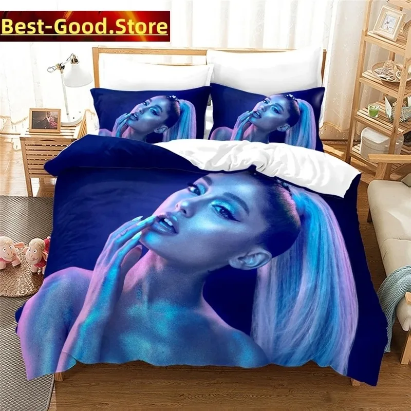 Fashion Sexy Girl Ariana Grande 3D Bedding Set Duvet Cover With Pillowcase Set Home Textile Bedclothes Twin Full Queen King Size