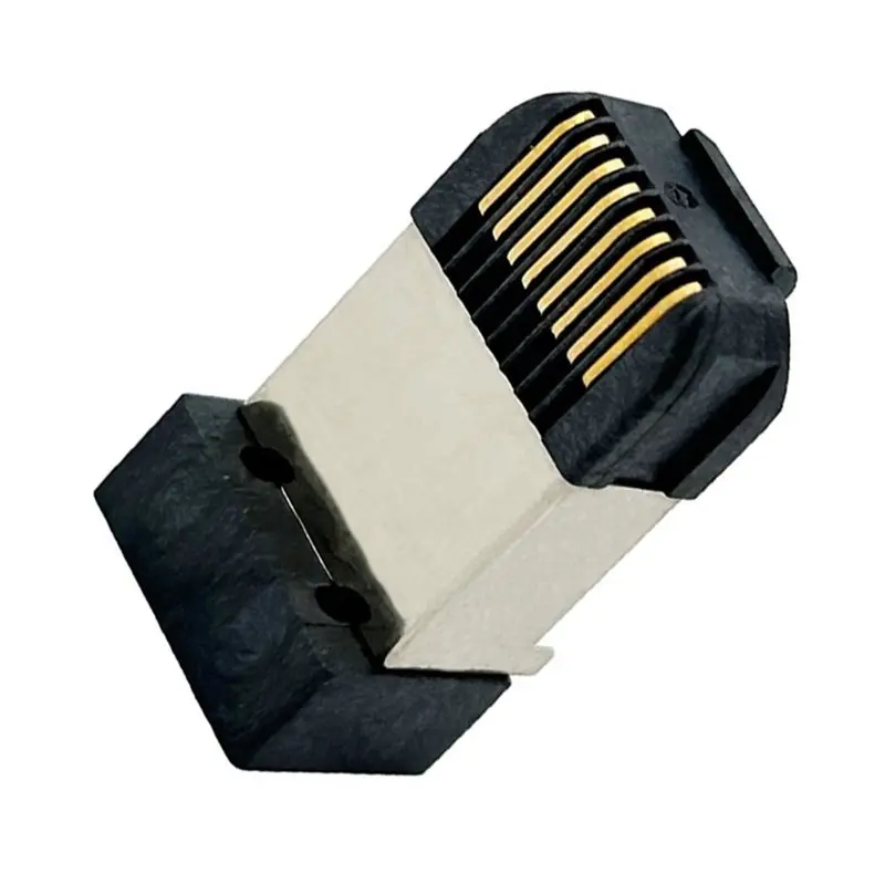 A73E-RJ45 Connector 8P8C Male Shielded DIP Plug-In 2PCS Long Body PCB Board 90 Degree Angle