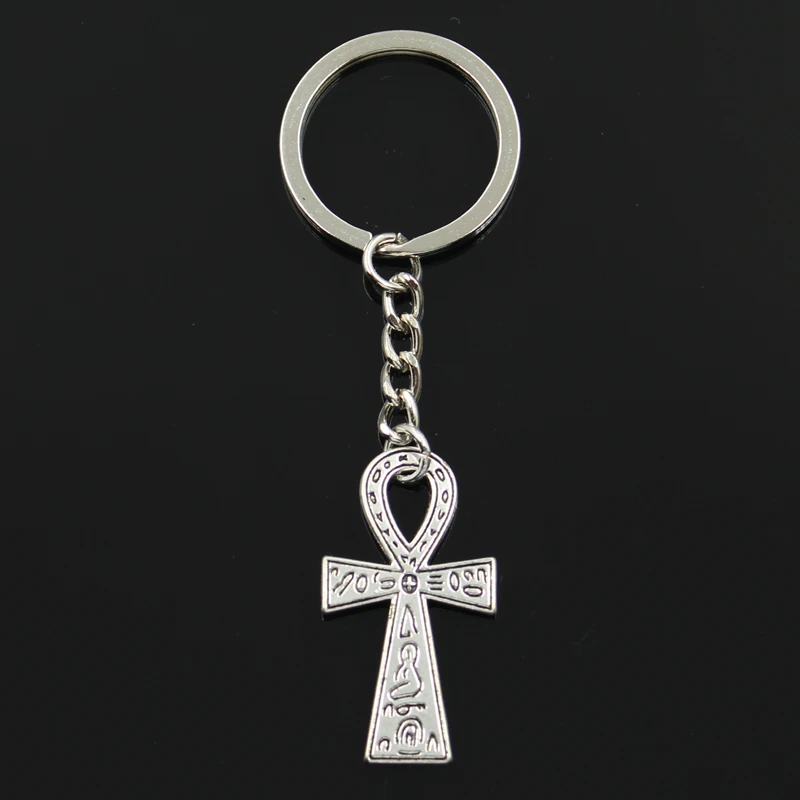 Keychain 39x21mm Egyptian Ankh Life Symbol Cross Pendants DIY Men Jewelry Car Key Chain Ring Holder Souvenir For Gift