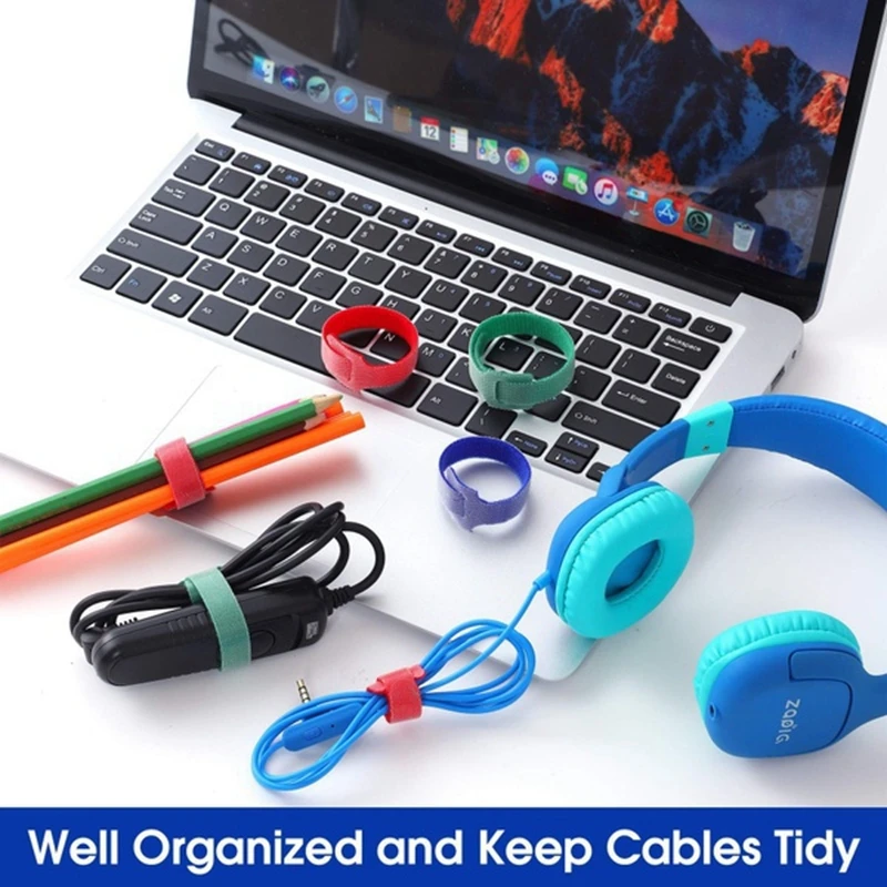 10/30/50pcs Releasable Cable Organizer Ties Mouse Earphones Wire  Management Nylon Cable Ties Reusable Loop Hoop Tape Straps Tie