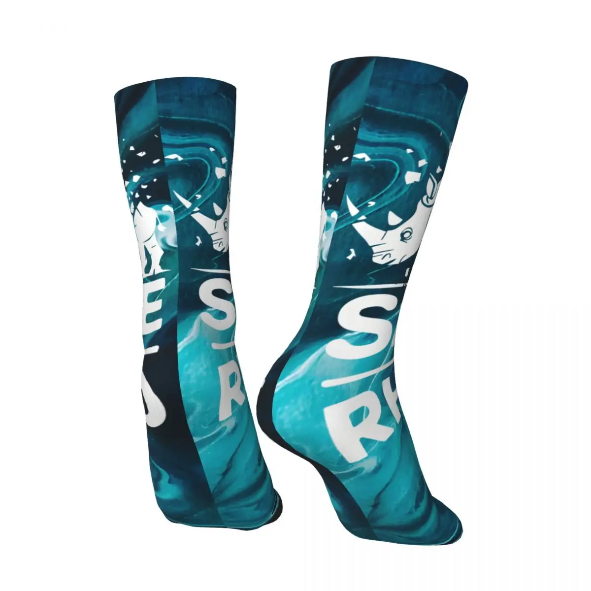 Vintage Protect Men's compression Socks Unisex Rhino Harajuku Seamless Printed Novelty Crew Sock