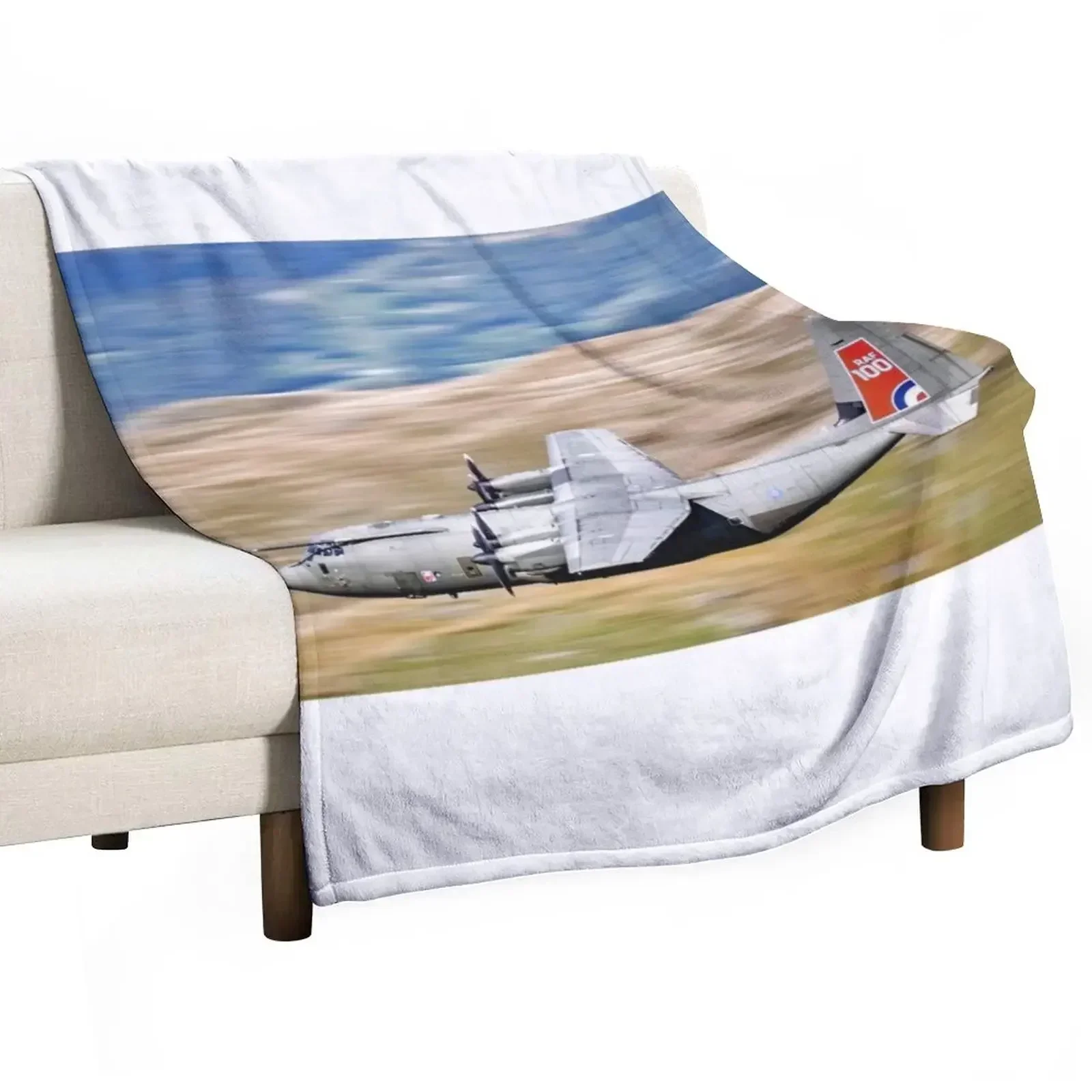 New RAF C130 Hercules Low Level in the Mach Loop Throw Blanket Bed Kid'S Polar Single Soft Plaid Blankets