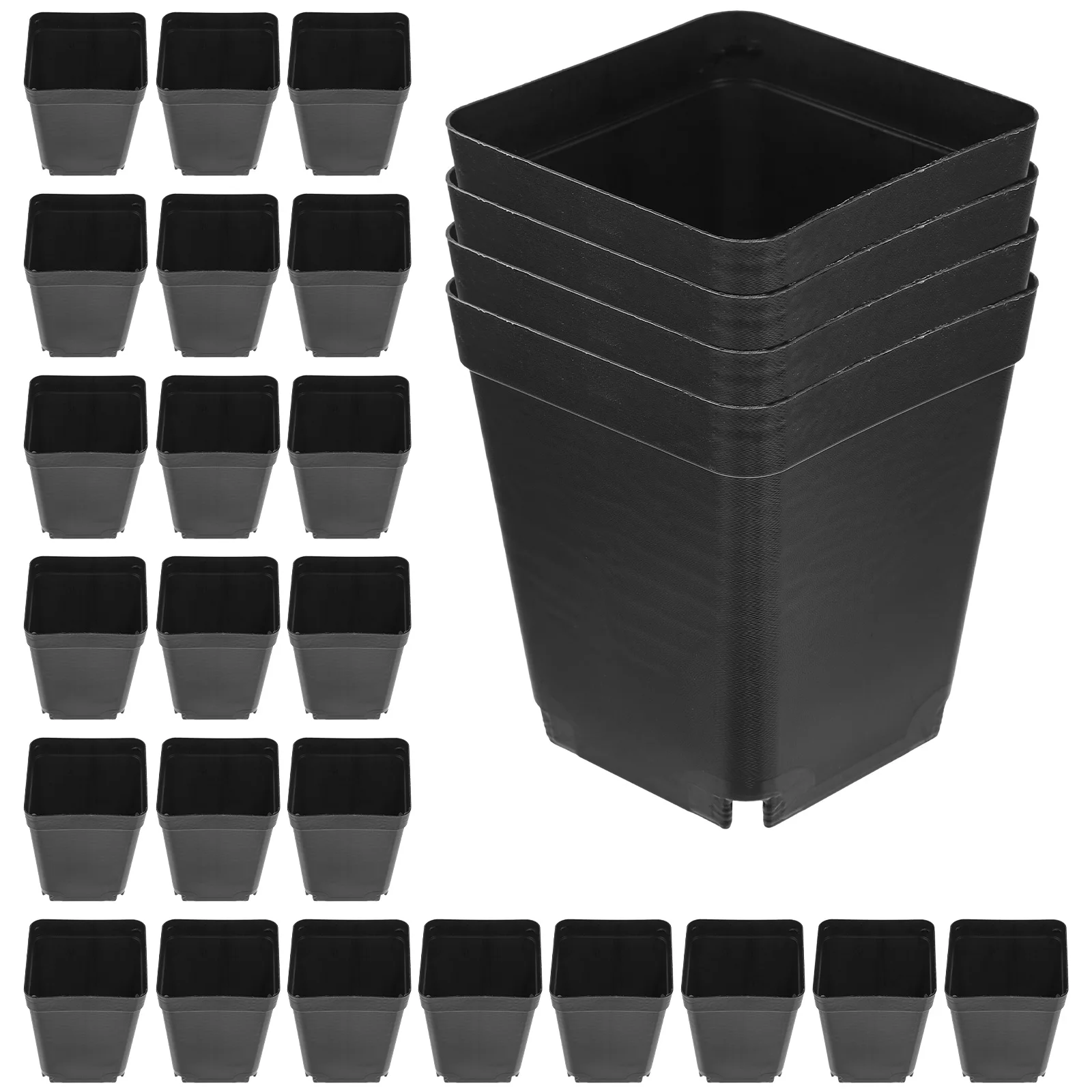 

50 Pcs Flower Pot Seedling Containers Small Plastic Round Growing Nursery Pots Lightweight Durable Reusable Drainage