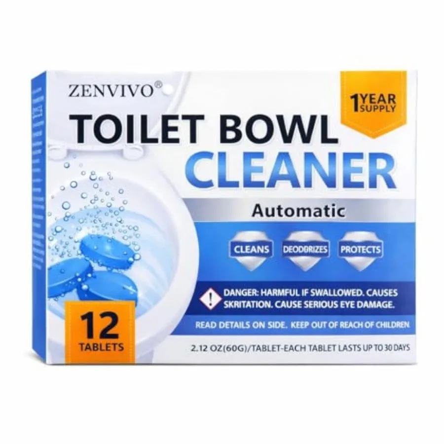 Automatic Toilet Bowl Cleaner Tablets, Blue Gel Toilet Tank Cleaners, Septic-Safe Hard Water Ring Stain Remover, Heavy Duty Toi view 2