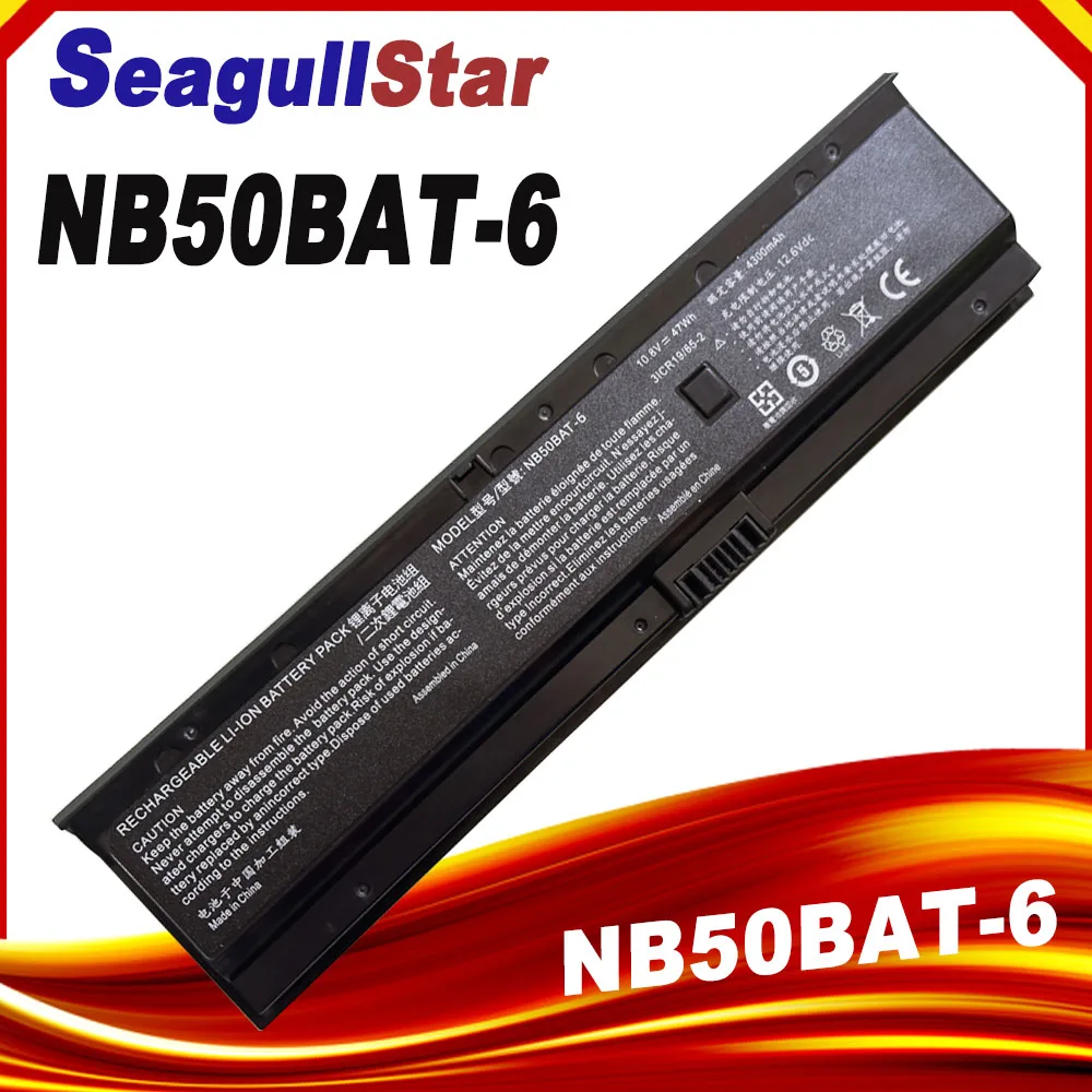 SeagullStar NB50BAT-6 Laptop Battery For SHINELON HUIMIEZHE DD2 For CLEVO NB50TK1 NB50TJ1 NB50TL NB50TZ NB60TA 10.8V 47Wh