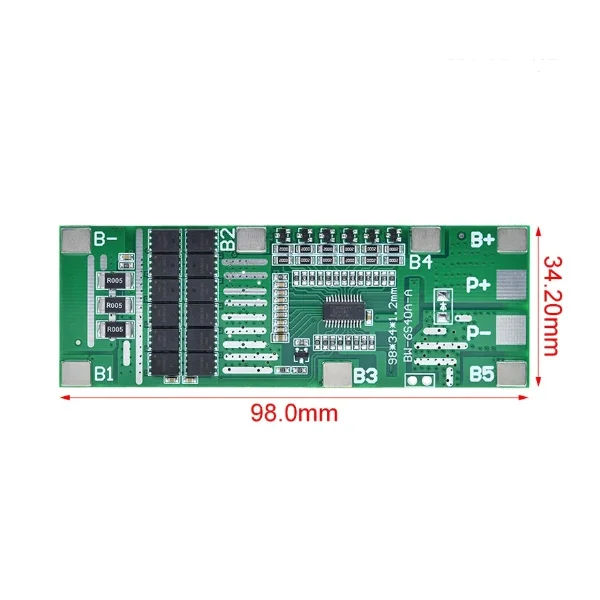6S 24V 40A with equalization power tools solar lighting lithium battery 18650 protection board module integrated
