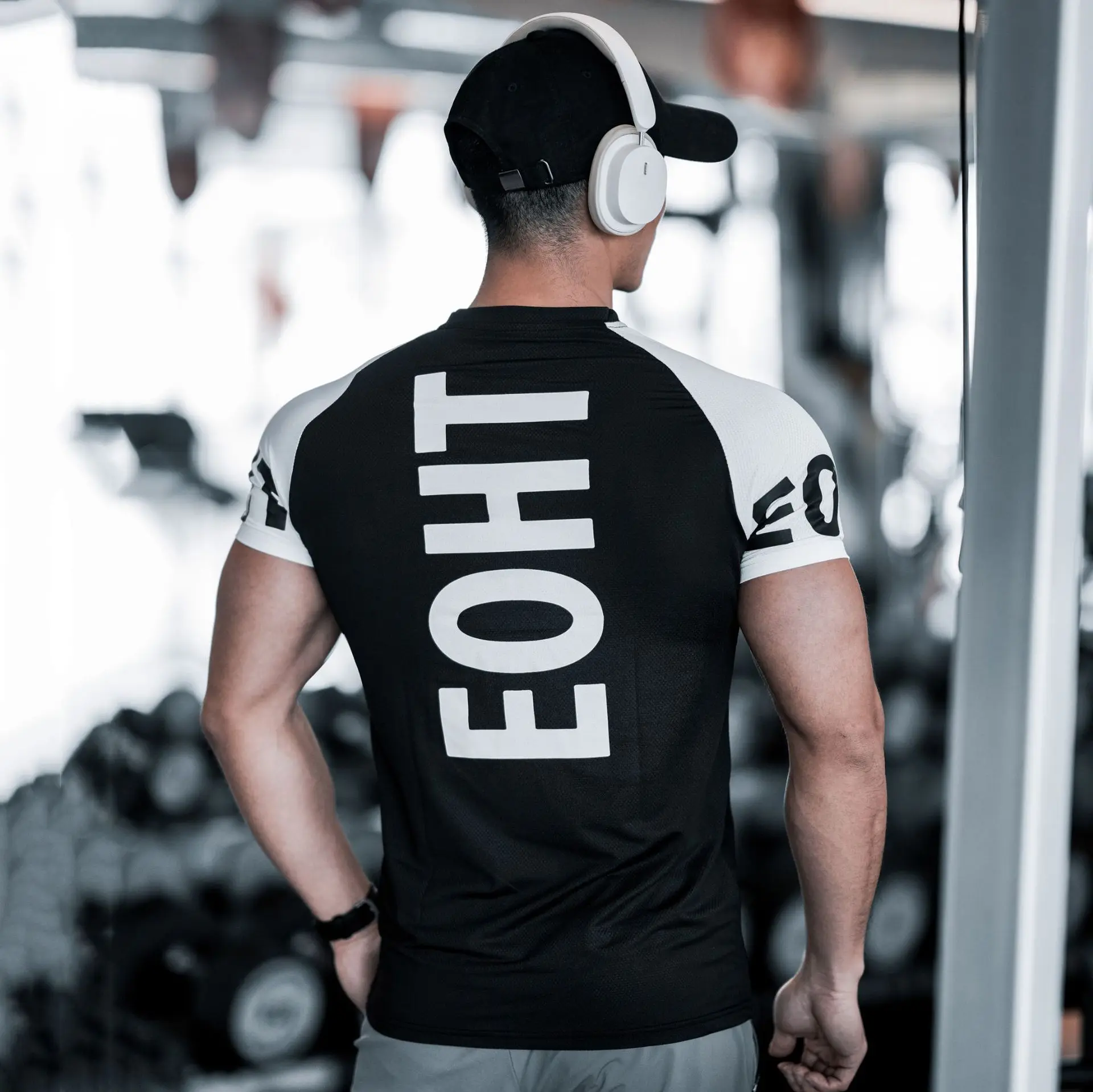 Men Casual Printing Short Sleeve Quick Drying Running T-Shirt Elasticity Bodybuilding Clothes Fitness Gym T Shirt Size M-XXXL