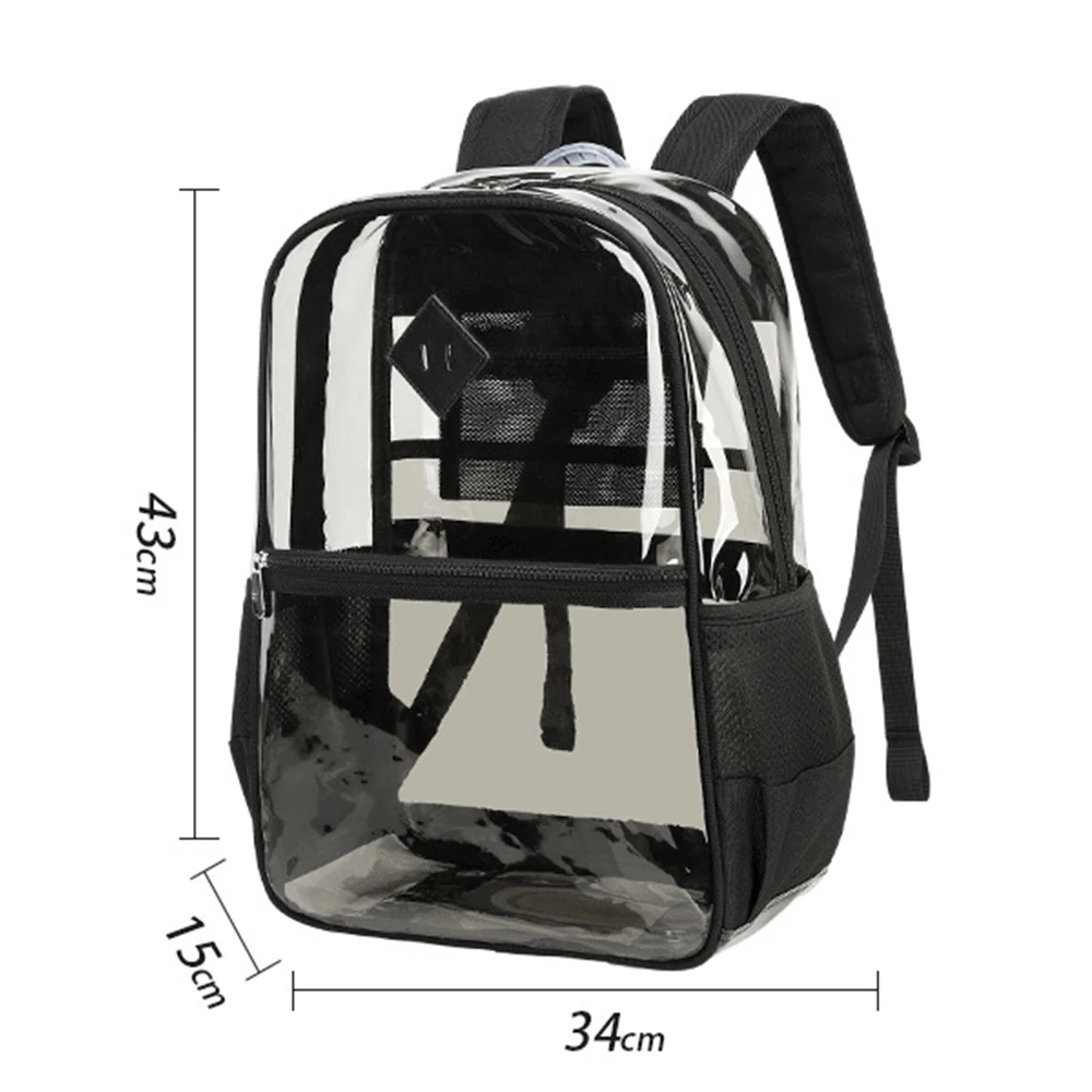 New PVC Transparent Backpack Waterproof Travel Shoulder Bag Multi-function Cute Clear Backpack Girl Boy