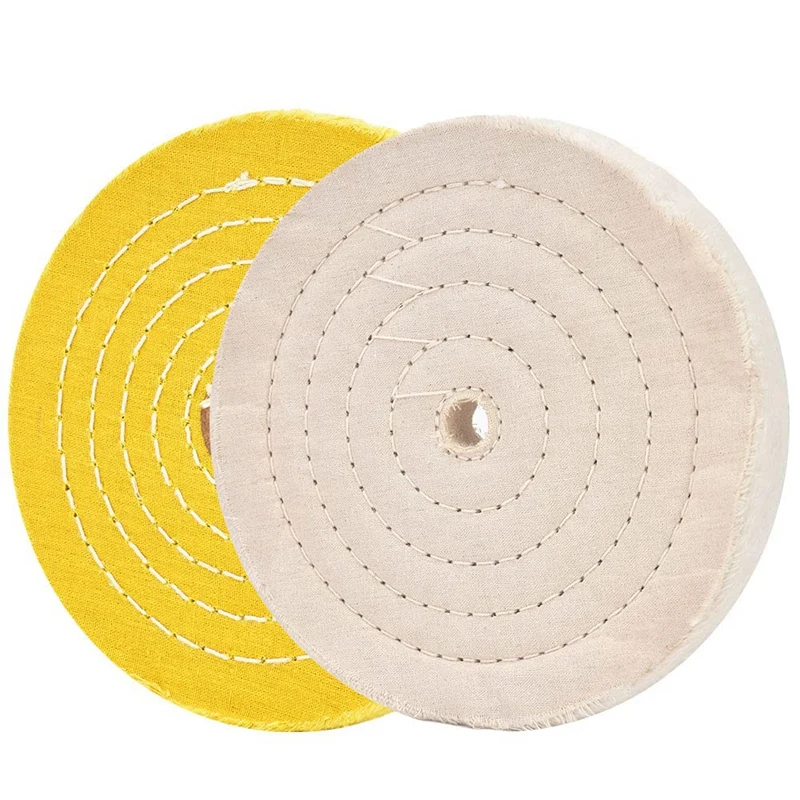 2Pcs Polishing Discs Polishing Wheel Kit 150Mm Polishing Wheel Set For Table Buffer Polisher With 12.7Mm Mandrel Hole