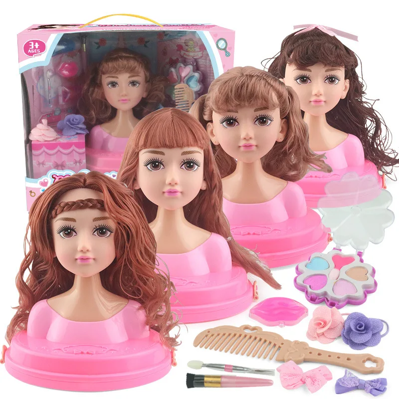 

New Cute Girl Princess Dolls Make Up Hairdressing Toys Set Creative Fun Half Makeupable Princess Dolls Toy Girls Play House Toys