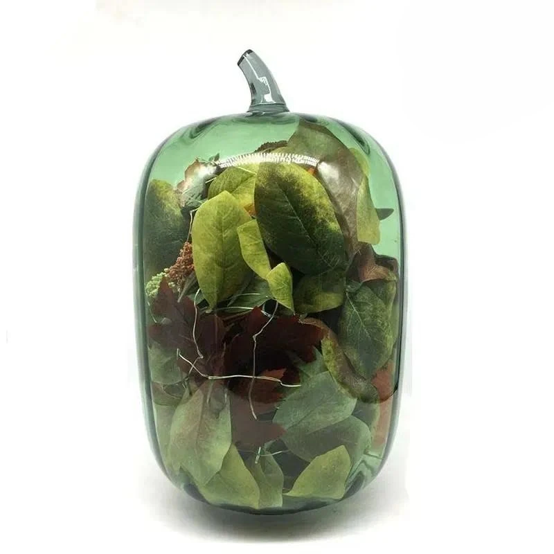 LED Glass Pumpkins Festive Decorations Autumn Atmosphere Harvest Festival Interior Decoration
