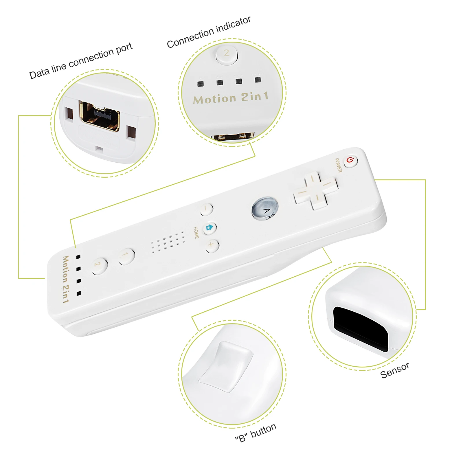 Built-in movimento mais controle remoto para nintendo wii controlador remoto nunchuck controlador sem fio gamepad controle