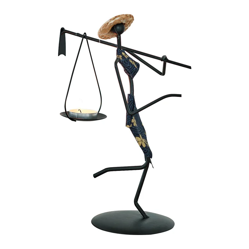 

Vintage Iron Candlestick Ornaments Creative Home European Romantic Candlelight Dinner Set Props Table Decorations