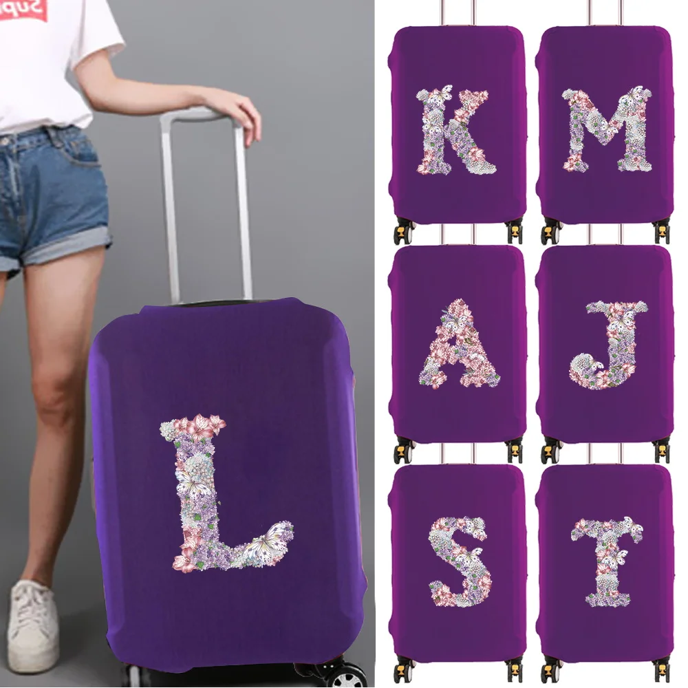 

Trolley Box Cover Reusable Thick Elastic Luggage Cover Rose Flower Printing Series Protector 18-32inch Trolley Box Suitable