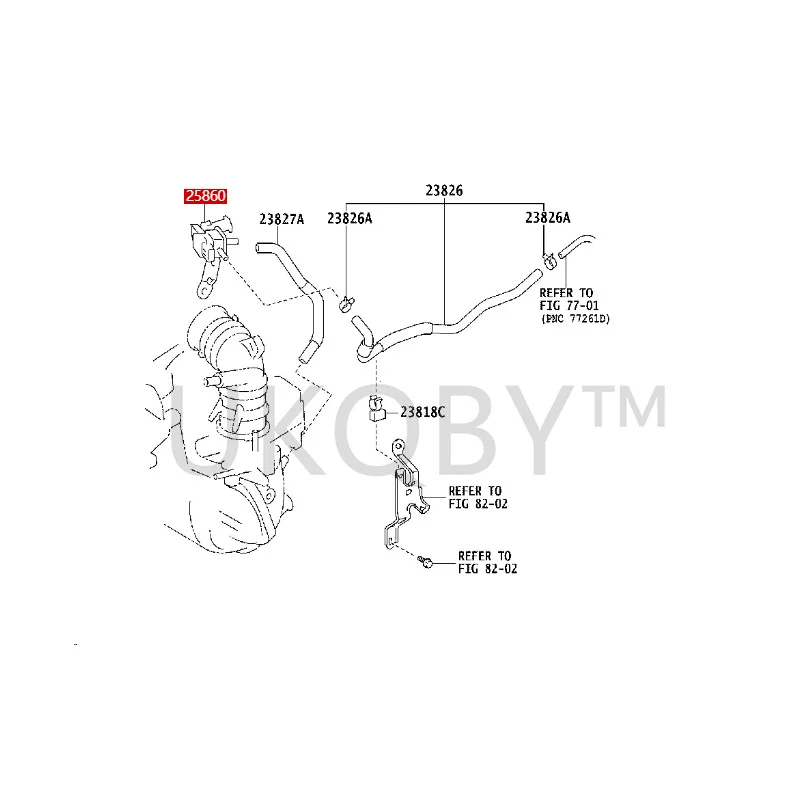 258600Y060 9091012276 To yo ta Vios YARiS L Dazzling Vacuum switch valve assembly No.1