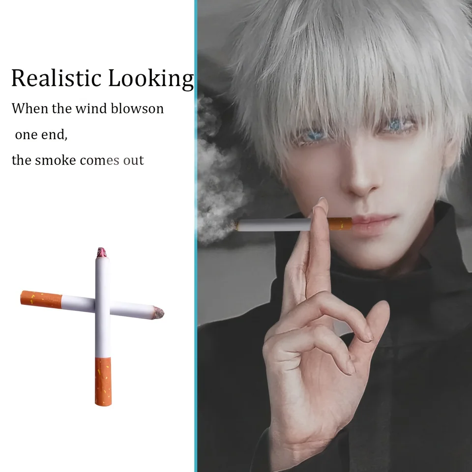 fake cigarette video Puff Cigarettes That Blow Smoke, 6 Cigarettes & 6 Half Cigarettes & 1 Cigars, Faux Cigs with a Realistic Look - Prop for Prank, Halloween Costume, Movie,heater Play fake cigarettes to quit smoking