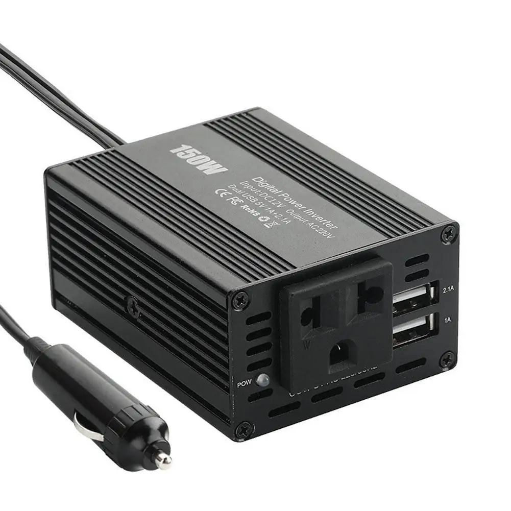 

150W Power Inverter - 12V DC to 110V/120V AC Car Power Converter With AC Outlets USB Ports Car Inverter for Car Truck Home