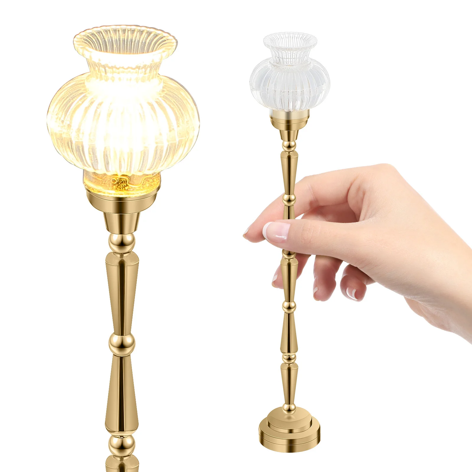 

Mini House Accessory 1:12 Dollhouse Decor Realistic Details LED Floor Lamp for Living Rooms Bedrooms Miniature Furniture