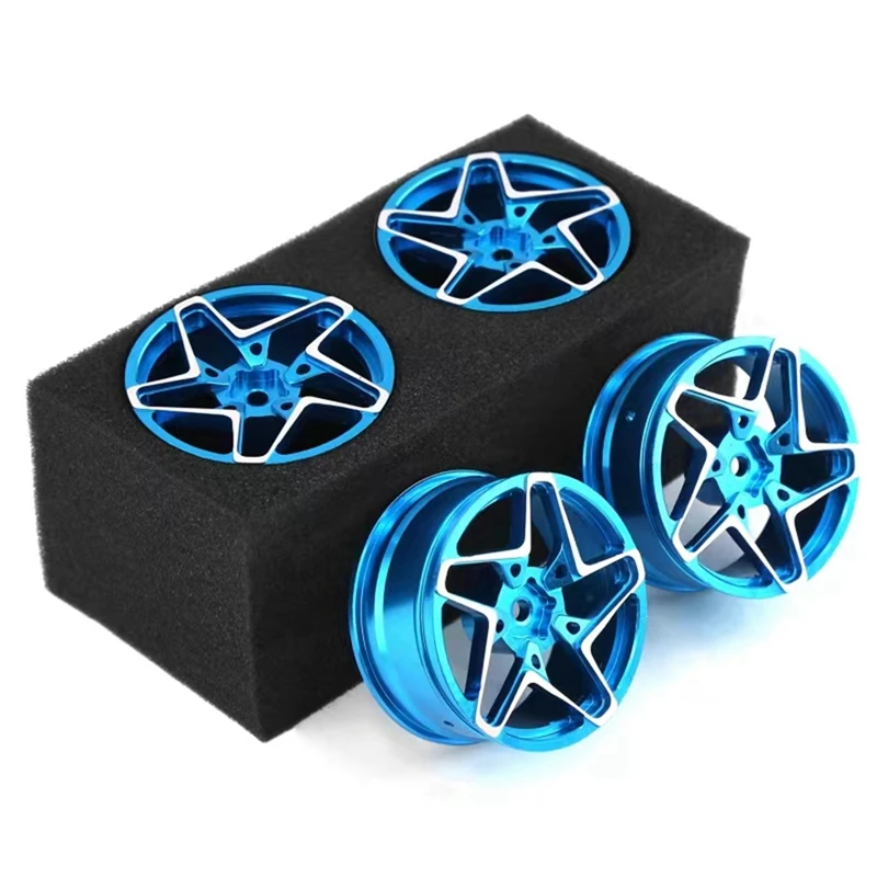 4Pcs 1/10 On-Road Drift Car 52MM Aluminum Alloy Metal Wheel Hub 1.9Inch Climb Car Wheel Rim For HSP Tamiya HPI Parts Blue