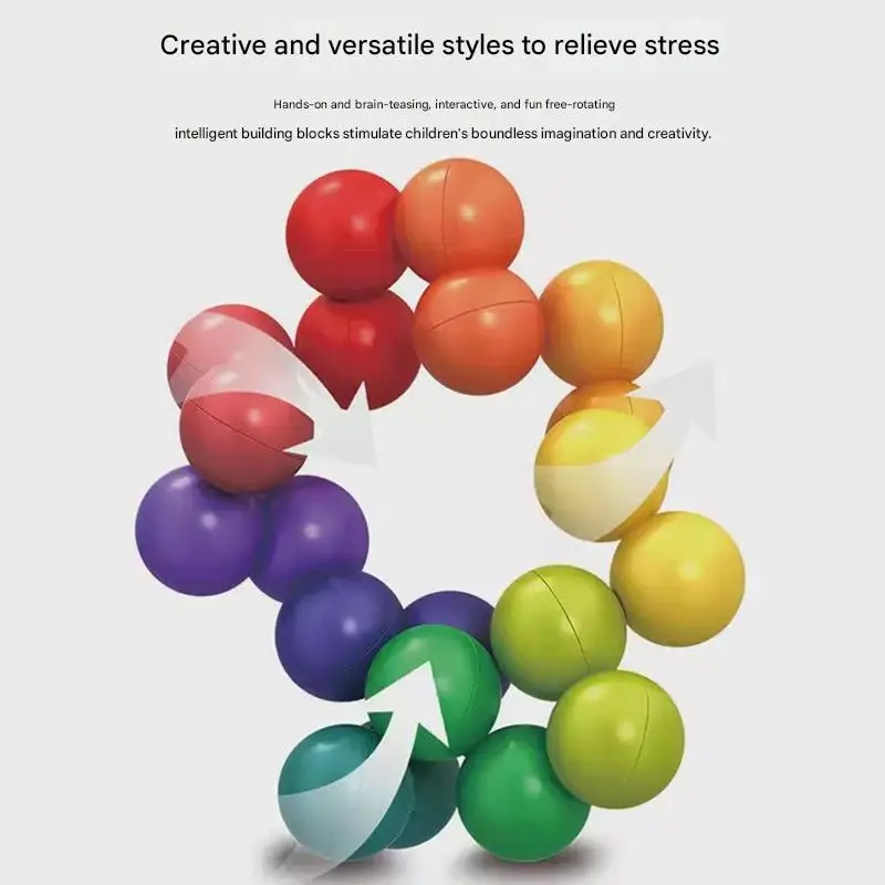 Jouets sensoriels Fidget – Balles éducatives rotatives 3D pour le stress et l'anxiété, activités d'apprentissage créatives