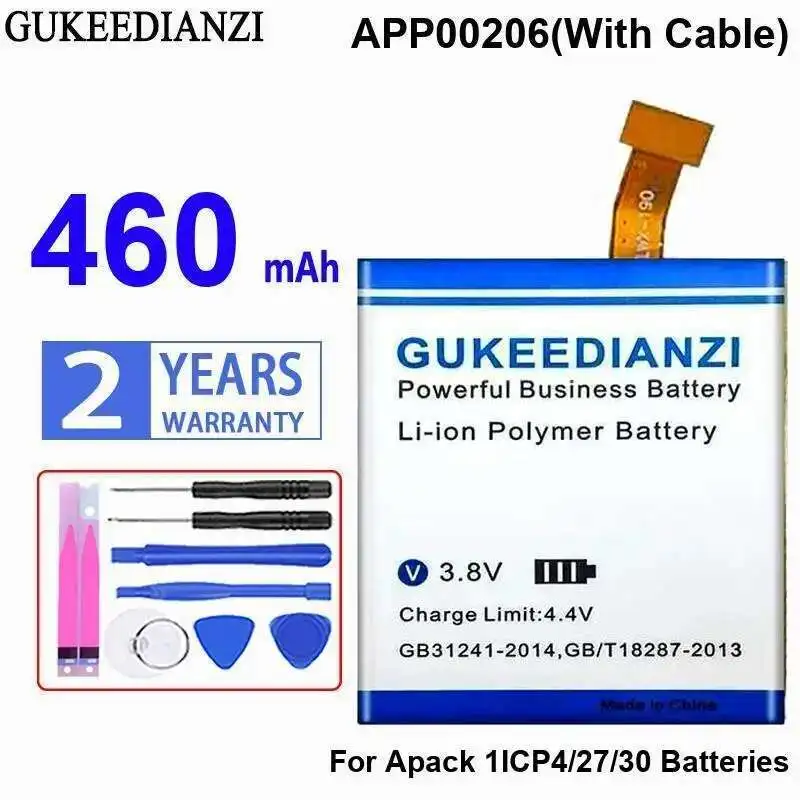 

Battery For Apack 1ICP4 27 30 Batteries Safe APP00206 With Cable 460mAh