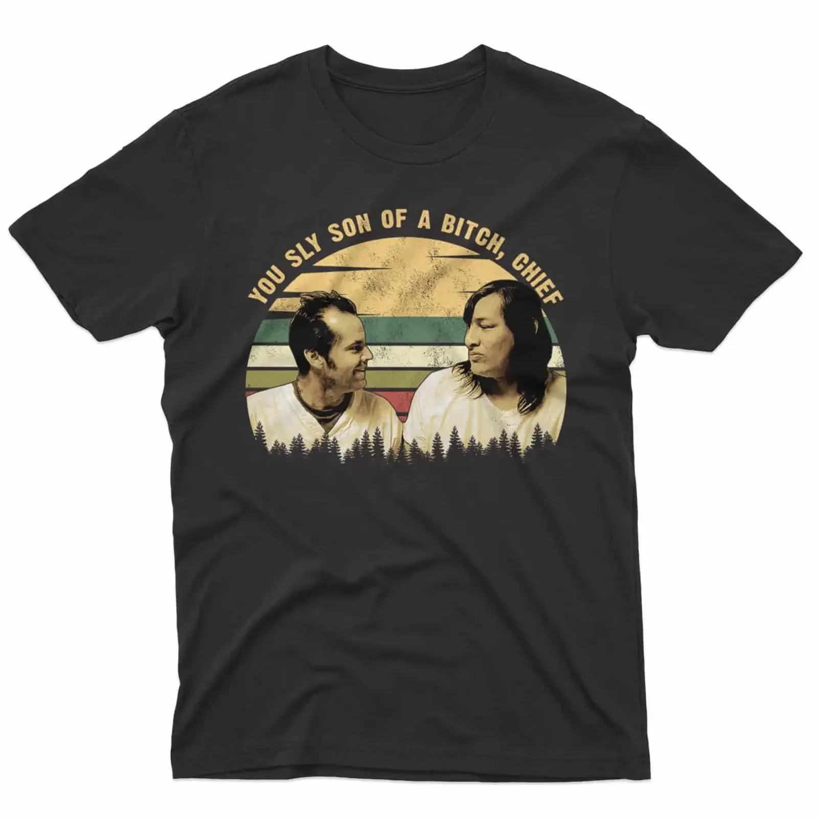 One Flew Over The Cuckoo s Nest Chief Bromden T Shirt Funny Classic Movie vintage Washed Breathable Soft graphic