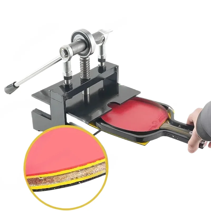 Table Tennis Racket Cutting Double Roller Bearing Manual Press-Pang Bat Rubber Cutter Pasting Device